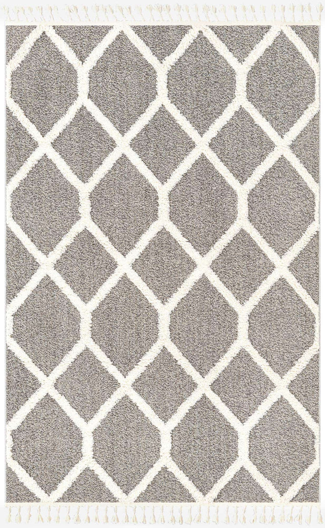 Gray 5' 3 x 8' Boho Rectangle Area Rug 100% Polyester With Cotton Backing Geometric Modern Boho Bohemian Decor Carpet for Living Rooms Office Dining Kitchen Unique Interior Design for Sale at Rug Engine