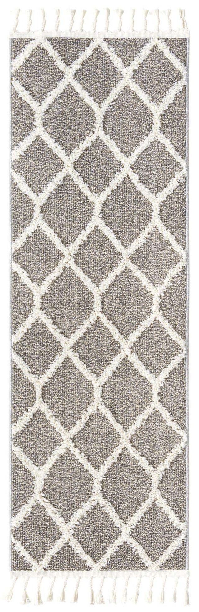 Gray 2' x 6' 1 Boho Runner Area Rug 100% Polyester With Cotton Backing Geometric Modern Boho Bohemian Decor Carpet for Living Rooms Office Dining Kitchen Unique Interior Design for Sale at Rug Engine
