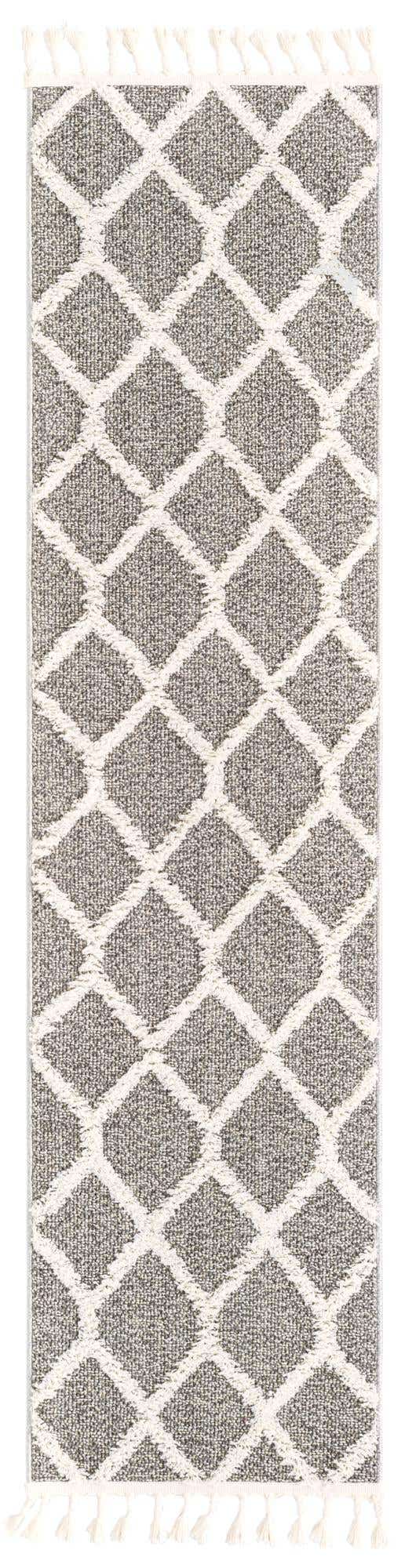 Gray 2' x 8' Boho Runner Area Rug 100% Polyester With Cotton Backing Geometric Modern Boho Bohemian Decor Carpet for Living Rooms Office Dining Kitchen Unique Interior Design for Sale at Rug Engine