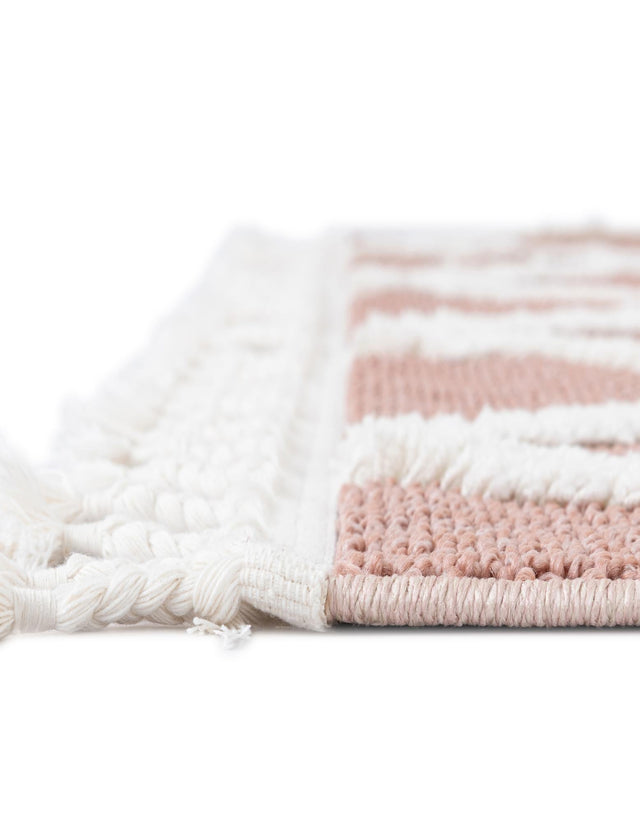 Pink 7' 10 x 10' Boho Rectangle Area Rug 100% Polyester With Cotton Backing Geometric Modern Boho Bohemian Decor Carpet for Living Rooms Office Dining Kitchen Unique Interior Design for Sale at Rug Engine
