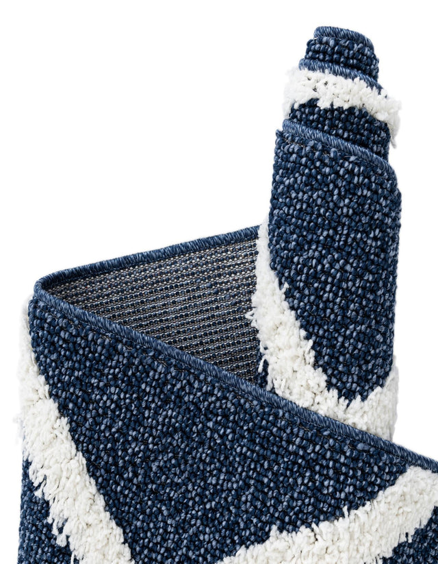 Blue 4' 1 x 6' 1 Boho Rectangle Area Rug 100% Polyester With Cotton Backing Geometric Modern Boho Bohemian Decor Carpet for Living Rooms Office Dining Kitchen Unique Interior Design for Sale at Rug Engine
