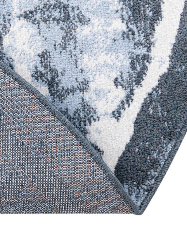 Washable Navy Blue 7' 10 x 7' 10 Kamala Washable Round Area Rug Easy to Clean Stain Resistant & Durable 100% Polyester Spill-Friendly Carpet for Sale at Rug Engine