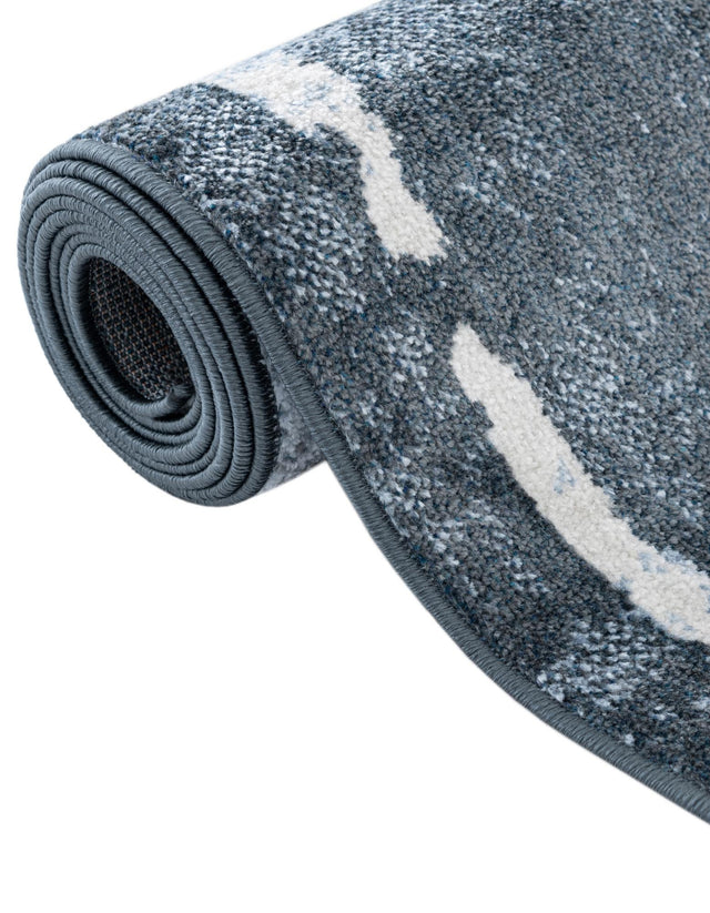 Washable Navy Blue 10' x 14' 1 Kamala Washable Rectangle Area Rug Easy to Clean Stain Resistant & Durable 100% Polyester Spill-Friendly Carpet for Sale at Rug Engine