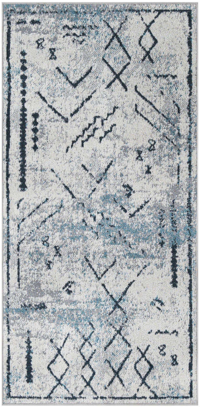 Washable Ivory Gray 2' x 4' 1 Kamala Washable Runner Area Rug Easy to Clean Stain Resistant & Durable 100% Polyester Spill-Friendly Carpet for Sale at Rug Engine