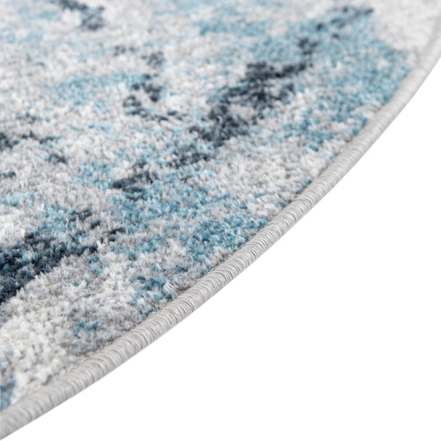 Washable Ivory Gray 7' 10 x 7' 10 Kamala Washable Round Area Rug Easy to Clean Stain Resistant & Durable 100% Polyester Spill-Friendly Carpet for Sale at Rug Engine