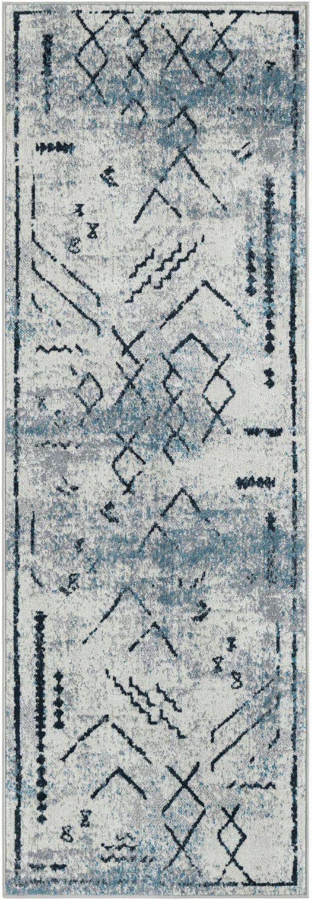 Washable Ivory Gray 2' x 6' 1 Kamala Washable Runner Area Rug Easy to Clean Stain Resistant & Durable 100% Polyester Spill-Friendly Carpet for Sale at Rug Engine