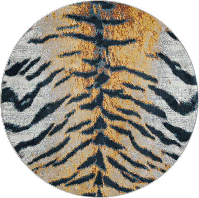 Washable Light Brown 5' 3 x 5' 3 Kamala Washable Round Area Rug Easy to Clean Stain Resistant & Durable 100% Polyester Spill-Friendly Carpet for Sale at Rug Engine