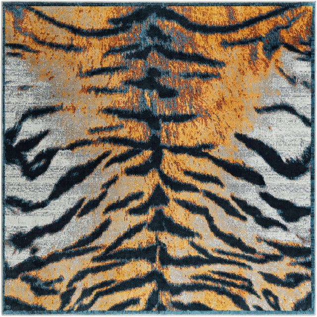 Washable Light Brown 5' 3 x 5' 3 Kamala Washable Square Area Rug Easy to Clean Stain Resistant & Durable 100% Polyester Spill-Friendly Carpet for Sale at Rug Engine