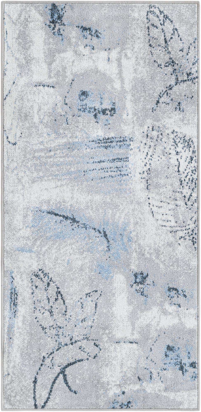 Washable Ivory Gray 2' x 4' 1 Kamala Washable Runner Area Rug Easy to Clean Stain Resistant & Durable 100% Polyester Spill-Friendly Carpet for Sale at Rug Engine