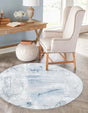 Ivory Gray 3' 3 x 3' 3 Kamala Washable Round Rug