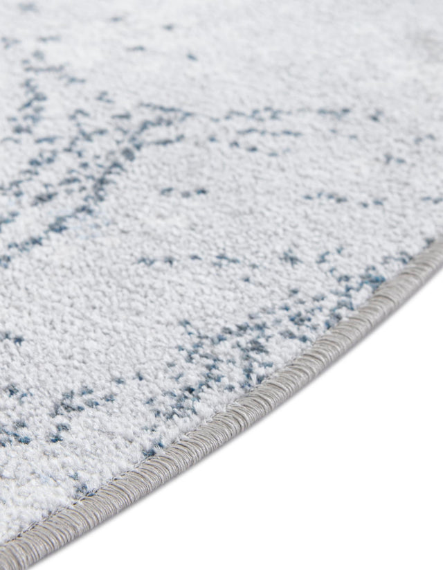 Washable Ivory Gray 5' 3 x 5' 3 Kamala Washable Round Area Rug Easy to Clean Stain Resistant & Durable 100% Polyester Spill-Friendly Carpet for Sale at Rug Engine