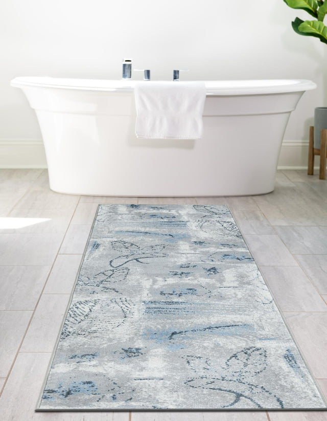 Washable Ivory Gray 2' x 6' 1 Kamala Washable Runner Area Rug Easy to Clean Stain Resistant & Durable 100% Polyester Spill-Friendly Carpet for Sale at Rug Engine