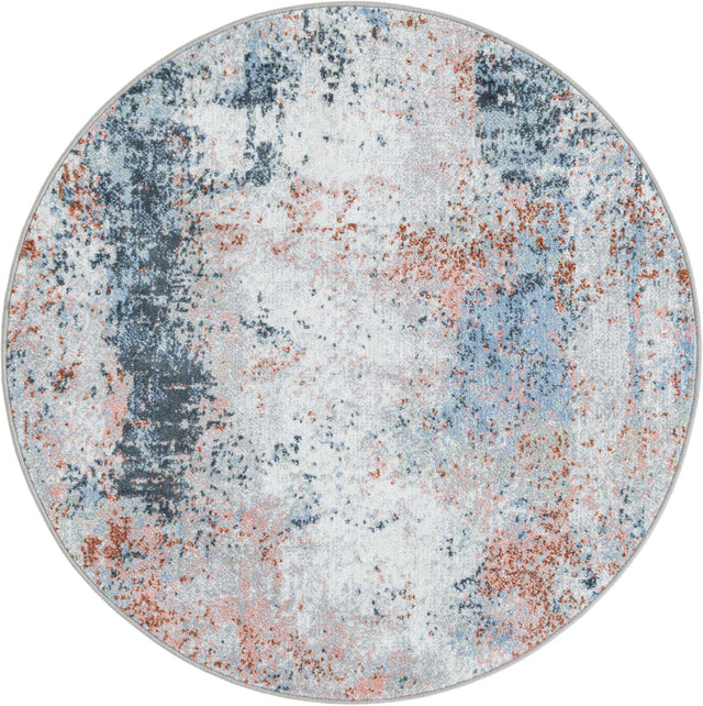 Washable Multicolor 3' 3 x 3' 3 Kamala Washable Round Area Rug Easy to Clean Stain Resistant & Durable 100% Polyester Spill-Friendly Carpet for Sale at Rug Engine