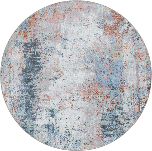 Washable Multicolor 5' 3 x 5' 3 Kamala Washable Round Area Rug Easy to Clean Stain Resistant & Durable 100% Polyester Spill-Friendly Carpet for Sale at Rug Engine