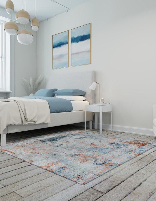Washable Multicolor 7' 10 x 7' 10 Kamala Washable Square Area Rug Easy to Clean Stain Resistant & Durable 100% Polyester Spill-Friendly Carpet for Sale at Rug Engine