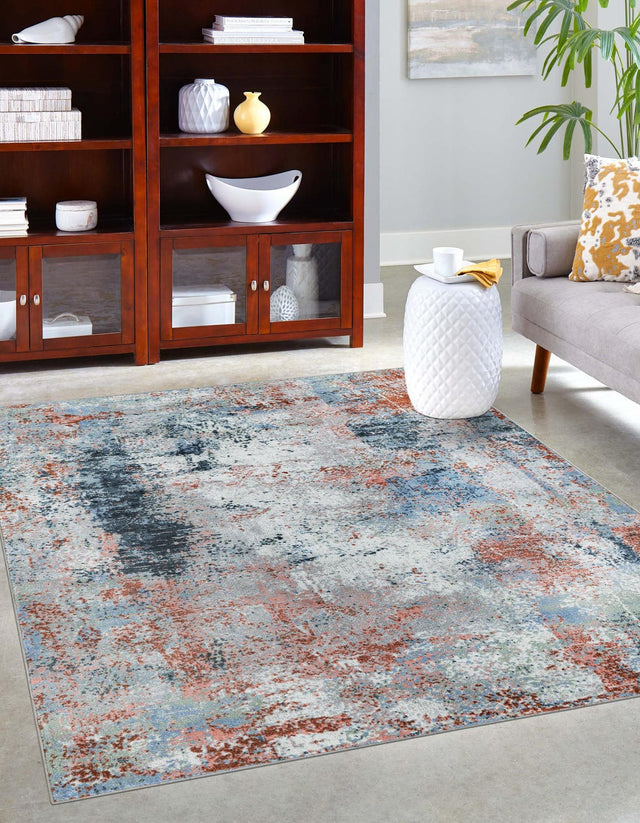 Washable Multicolor 6' 1 x 9' Kamala Washable Rectangle Area Rug Easy to Clean Stain Resistant & Durable 100% Polyester Spill-Friendly Carpet for Sale at Rug Engine