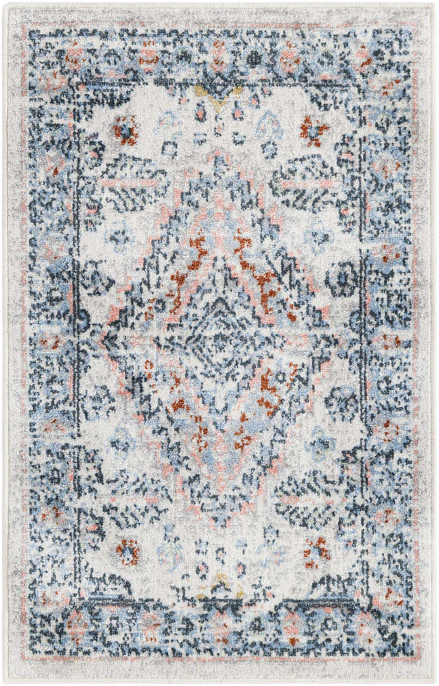 Washable Ivory 2' x 3' 1 Kamala Washable Rectangle Area Rug Easy to Clean Stain Resistant & Durable 100% Polyester Spill-Friendly Carpet for Sale at Rug Engine