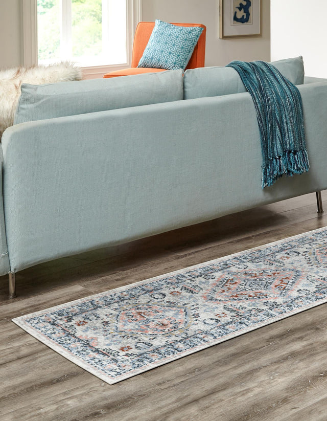 Washable Ivory 2' x 8' Kamala Washable Runner Area Rug Easy to Clean Stain Resistant & Durable 100% Polyester Spill-Friendly Carpet for Sale at Rug Engine