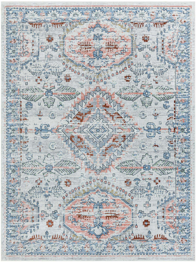 Washable Ivory 9' x 12' Kamala Washable Rectangle Area Rug Easy to Clean Stain Resistant & Durable 100% Polyester Spill-Friendly Carpet for Sale at Rug Engine