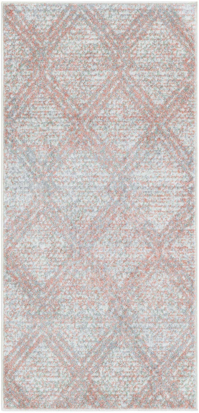 Washable Rose Pink 2' x 4' 1 Kamala Washable Runner Area Rug Easy to Clean Stain Resistant & Durable 100% Polyester Spill-Friendly Carpet for Sale at Rug Engine