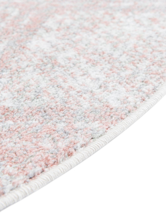 Washable Rose Pink 5' 3 x 5' 3 Kamala Washable Round Area Rug Easy to Clean Stain Resistant & Durable 100% Polyester Spill-Friendly Carpet for Sale at Rug Engine