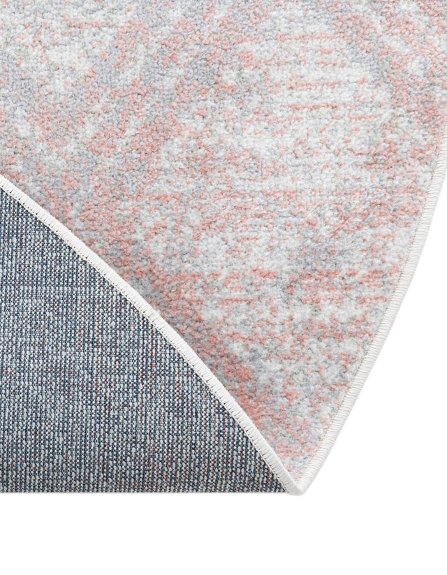 Washable Rose Pink 5' 3 x 5' 3 Kamala Washable Round Area Rug Easy to Clean Stain Resistant & Durable 100% Polyester Spill-Friendly Carpet for Sale at Rug Engine