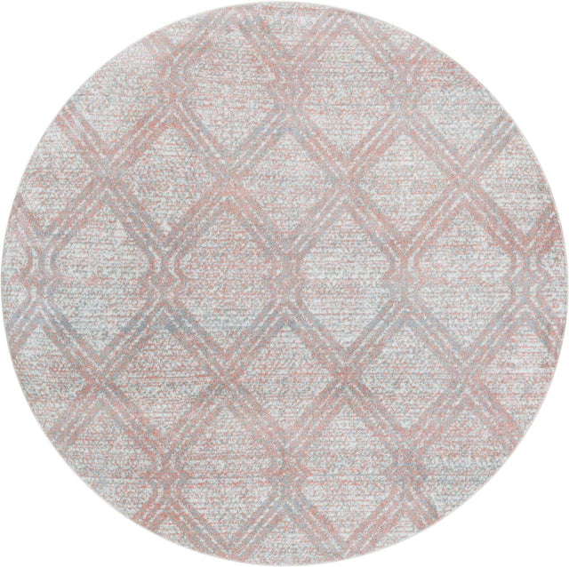 Washable Rose Pink 5' 3 x 5' 3 Kamala Washable Round Area Rug Easy to Clean Stain Resistant & Durable 100% Polyester Spill-Friendly Carpet for Sale at Rug Engine