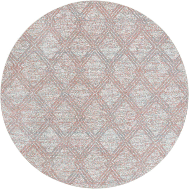 Washable Rose Pink 7' 10 x 7' 10 Kamala Washable Round Area Rug Easy to Clean Stain Resistant & Durable 100% Polyester Spill-Friendly Carpet for Sale at Rug Engine