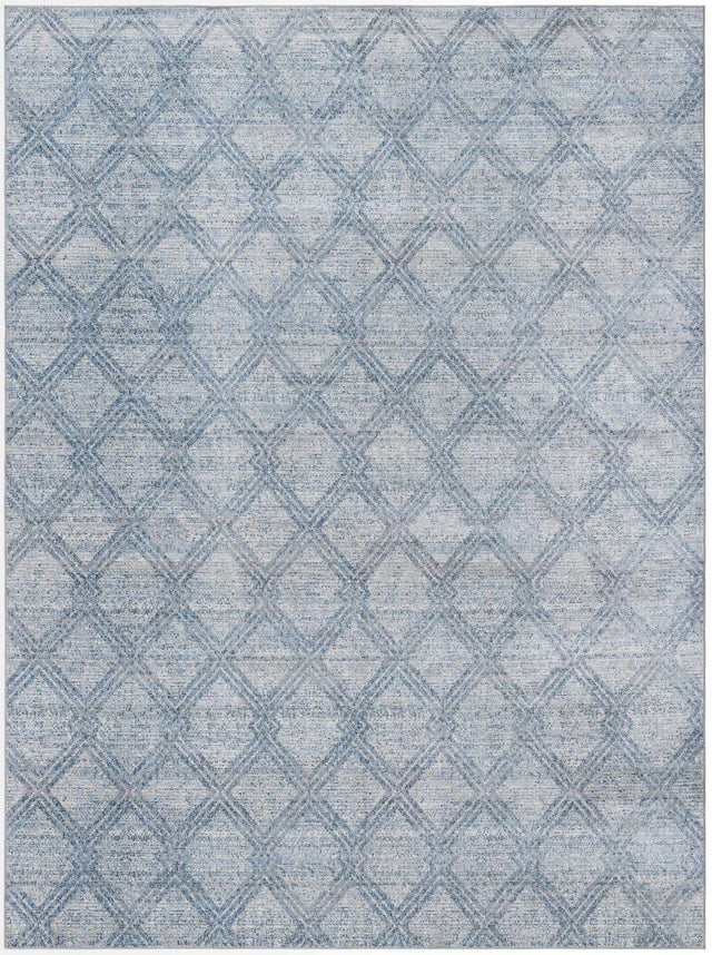 Washable Blue 10' x 14' 1 Kamala Washable Rectangle Area Rug Easy to Clean Stain Resistant & Durable 100% Polyester Spill-Friendly Carpet for Sale at Rug Engine