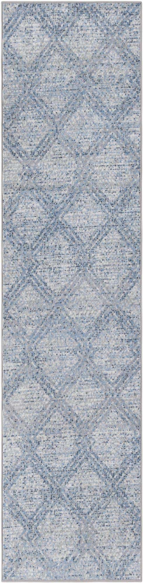 Washable Blue 2' x 8' Kamala Washable Runner Area Rug Easy to Clean Stain Resistant & Durable 100% Polyester Spill-Friendly Carpet for Sale at Rug Engine