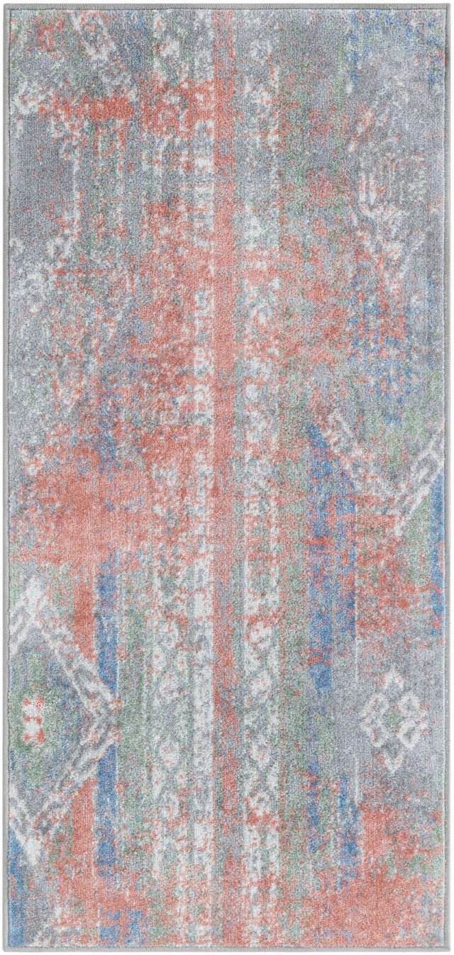 Washable Multicolor 2' x 4' 1 Kamala Washable Runner Area Rug Easy to Clean Stain Resistant & Durable 100% Polyester Spill-Friendly Carpet for Sale at Rug Engine