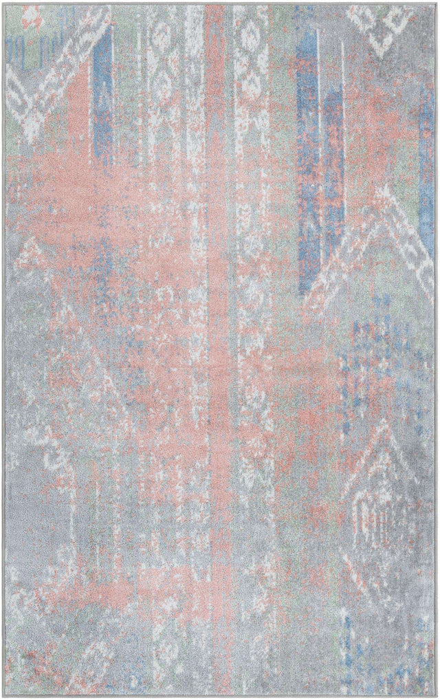 Washable Multicolor 4' 1 x 6' 1 Kamala Washable Rectangle Area Rug Easy to Clean Stain Resistant & Durable 100% Polyester Spill-Friendly Carpet for Sale at Rug Engine