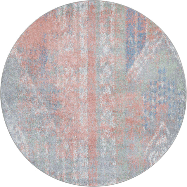 Washable Multicolor 5' 3 x 5' 3 Kamala Washable Round Area Rug Easy to Clean Stain Resistant & Durable 100% Polyester Spill-Friendly Carpet for Sale at Rug Engine