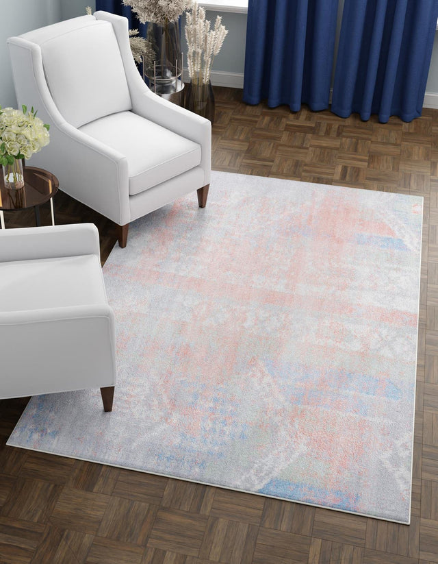 Washable Multicolor 6' 1 x 9' Kamala Washable Rectangle Area Rug Easy to Clean Stain Resistant & Durable 100% Polyester Spill-Friendly Carpet for Sale at Rug Engine