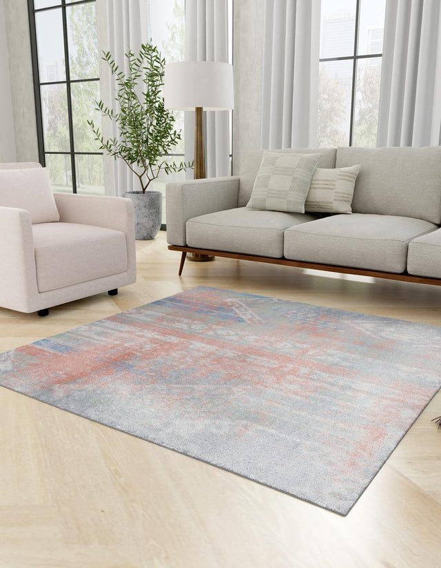 Washable Multicolor 5' 3 x 5' 3 Kamala Washable Square Area Rug Easy to Clean Stain Resistant & Durable 100% Polyester Spill-Friendly Carpet for Sale at Rug Engine