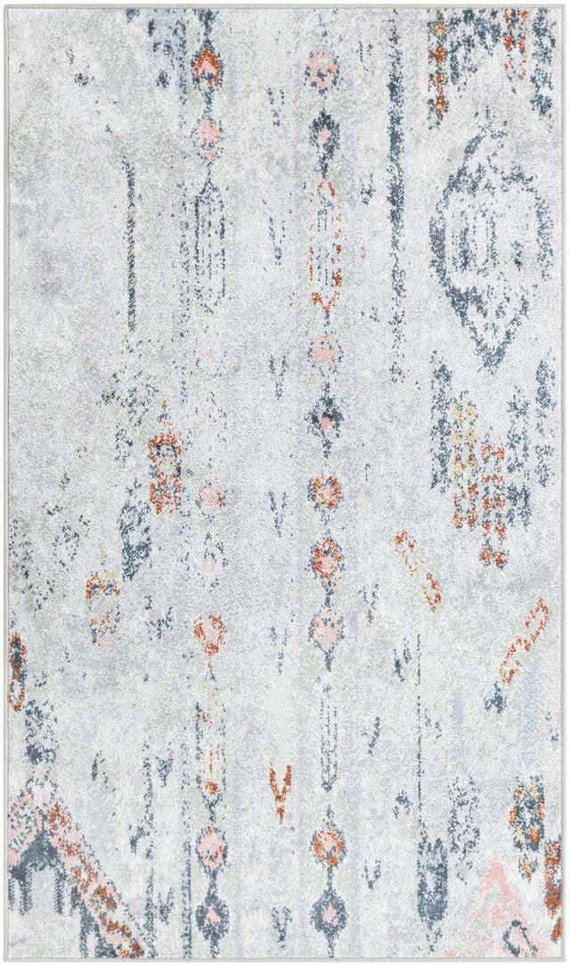 Washable Ivory Gray 3' 3 x 5' 3 Kamala Washable Rectangle Area Rug Easy to Clean Stain Resistant & Durable 100% Polyester Spill-Friendly Carpet for Sale at Rug Engine
