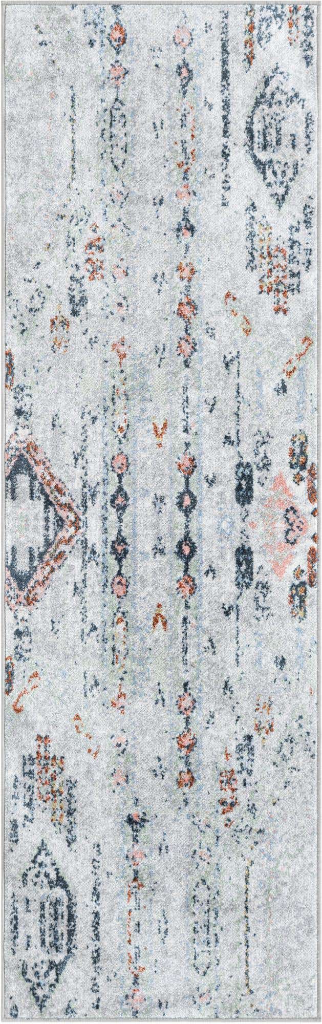 Washable Ivory Gray 2' x 6' 1 Kamala Washable Runner Area Rug Easy to Clean Stain Resistant & Durable 100% Polyester Spill-Friendly Carpet for Sale at Rug Engine