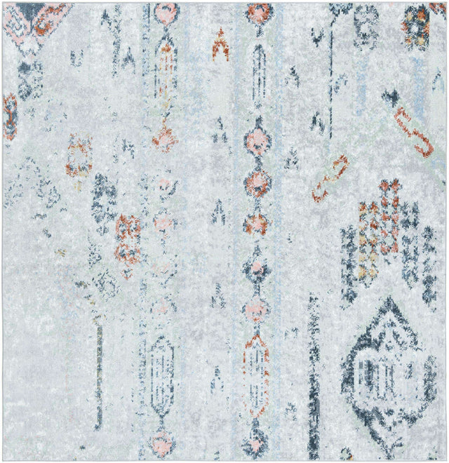 Washable Ivory Gray 7' 10 x 7' 10 Kamala Washable Square Area Rug Easy to Clean Stain Resistant & Durable 100% Polyester Spill-Friendly Carpet for Sale at Rug Engine