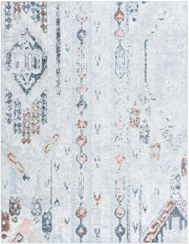 Washable Ivory Gray 7' 10 x 10' Kamala Washable Rectangle Area Rug Easy to Clean Stain Resistant & Durable 100% Polyester Spill-Friendly Carpet for Sale at Rug Engine