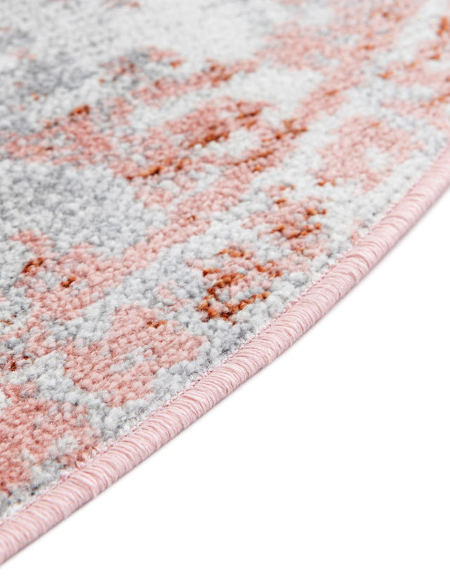 Washable Rose Pink 5' 3 x 5' 3 Kamala Washable Round Area Rug Easy to Clean Stain Resistant & Durable 100% Polyester Spill-Friendly Carpet for Sale at Rug Engine
