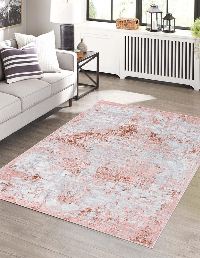 Washable Rose Pink 2' x 3' 1 Kamala Washable Rectangle Area Rug Easy to Clean Stain Resistant & Durable 100% Polyester Spill-Friendly Carpet for Sale at Rug Engine