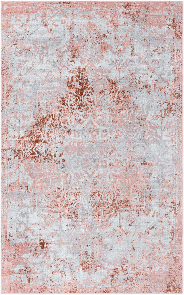 Washable Rose Pink 5' 3 x 8' Kamala Washable Rectangle Area Rug Easy to Clean Stain Resistant & Durable 100% Polyester Spill-Friendly Carpet for Sale at Rug Engine