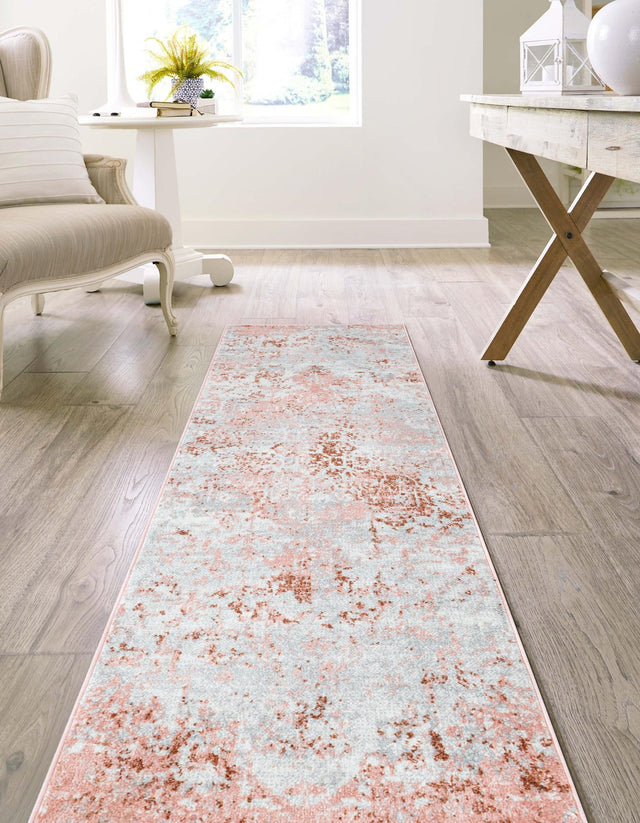 Washable Rose Pink 2' x 8' Kamala Washable Runner Area Rug Easy to Clean Stain Resistant & Durable 100% Polyester Spill-Friendly Carpet for Sale at Rug Engine