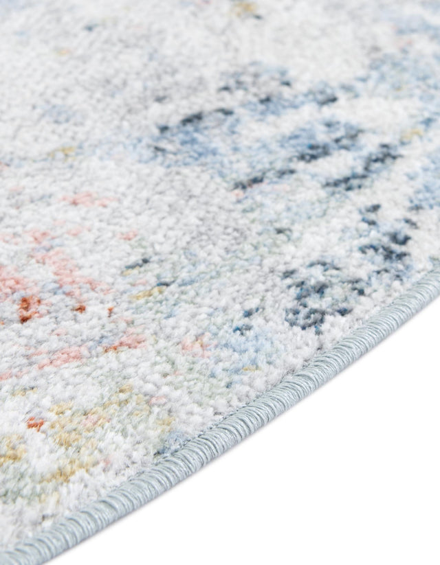 Washable Multicolor 3' 3 x 3' 3 Kamala Washable Round Area Rug Easy to Clean Stain Resistant & Durable 100% Polyester Spill-Friendly Carpet for Sale at Rug Engine