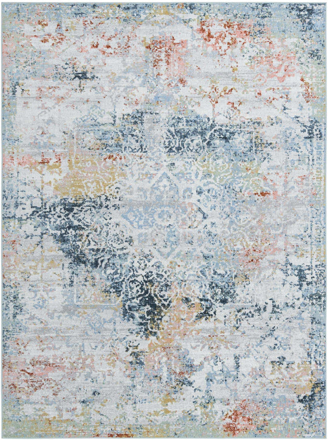 Washable Multicolor 7' 10 x 10' Kamala Washable Rectangle Area Rug Easy to Clean Stain Resistant & Durable 100% Polyester Spill-Friendly Carpet for Sale at Rug Engine