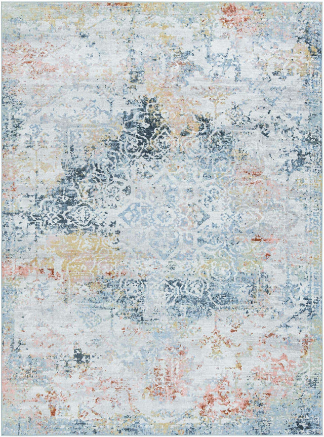 Washable Multicolor 9' x 12' Kamala Washable Rectangle Area Rug Easy to Clean Stain Resistant & Durable 100% Polyester Spill-Friendly Carpet for Sale at Rug Engine