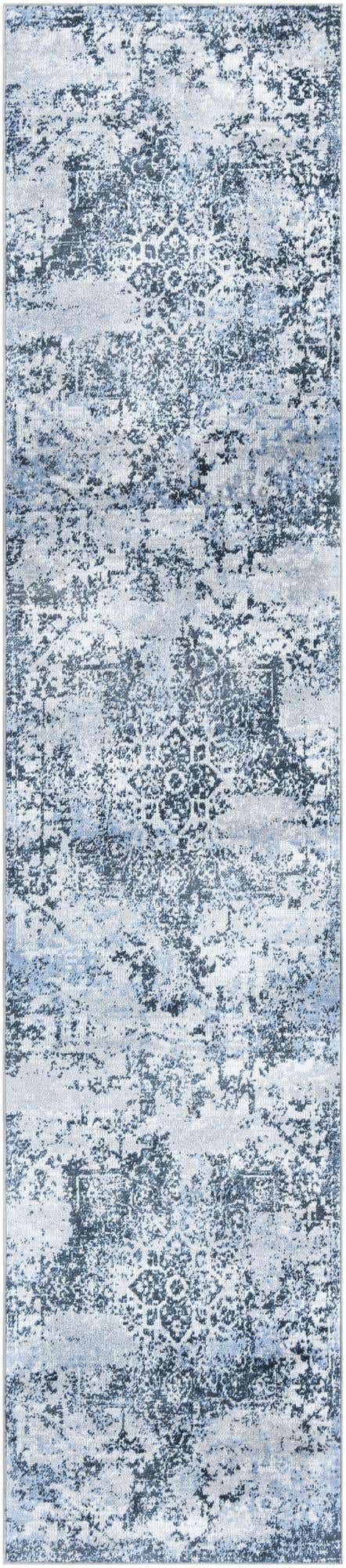 Washable Navy Blue 2' 7 x 12' Kamala Washable Runner Area Rug Easy to Clean Stain Resistant & Durable 100% Polyester Spill-Friendly Carpet for Sale at Rug Engine