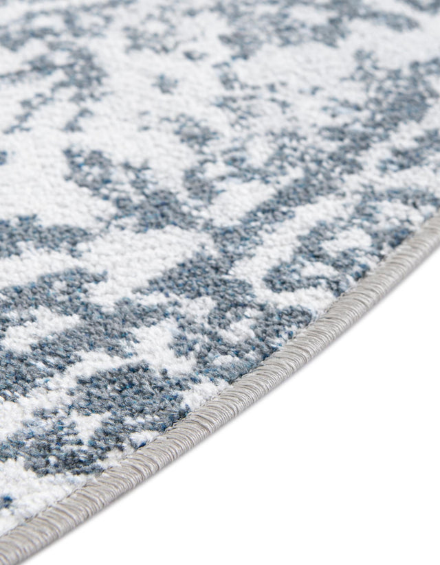 Washable Navy Blue 3' 3 x 3' 3 Kamala Washable Round Area Rug Easy to Clean Stain Resistant & Durable 100% Polyester Spill-Friendly Carpet for Sale at Rug Engine