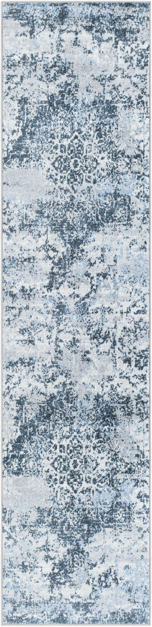Washable Navy Blue 2' x 8' Kamala Washable Runner Area Rug Easy to Clean Stain Resistant & Durable 100% Polyester Spill-Friendly Carpet for Sale at Rug Engine