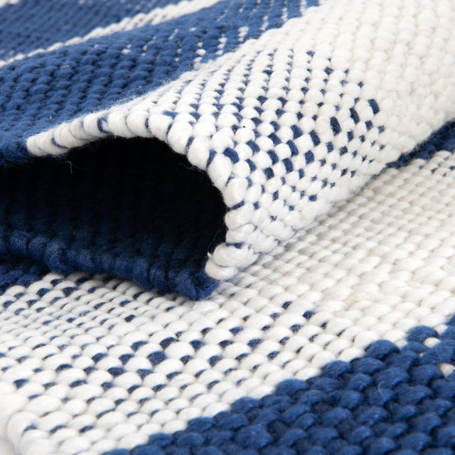 Washable Navy Blue 7' 10 x 7' 10 Eco Plaid Indoor Outdoor Washable Square Area Rug Easy to Clean Stain Resistant & Durable Weather Resistant for Patio, Deck, Terrace, Balcony, Porch 100% Recycled Plastic Bottles Carpet Mat for Sale at Rug Engine